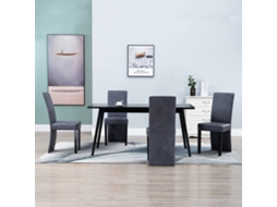 Vidaxl Cadeiras De Jantar 4 Pcs Camurça Artificial Cinzento