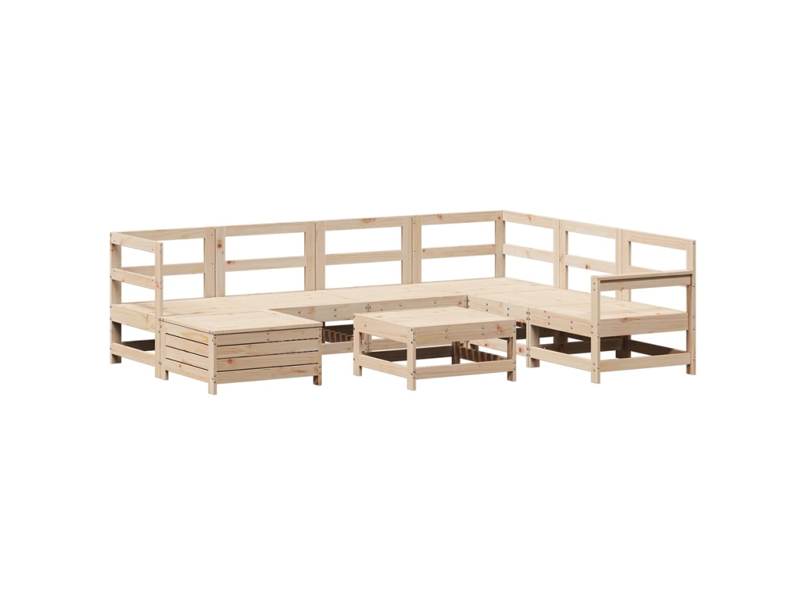 Conjunto 8 Sofás de Jardim Pinho VIDAXL Maciço
