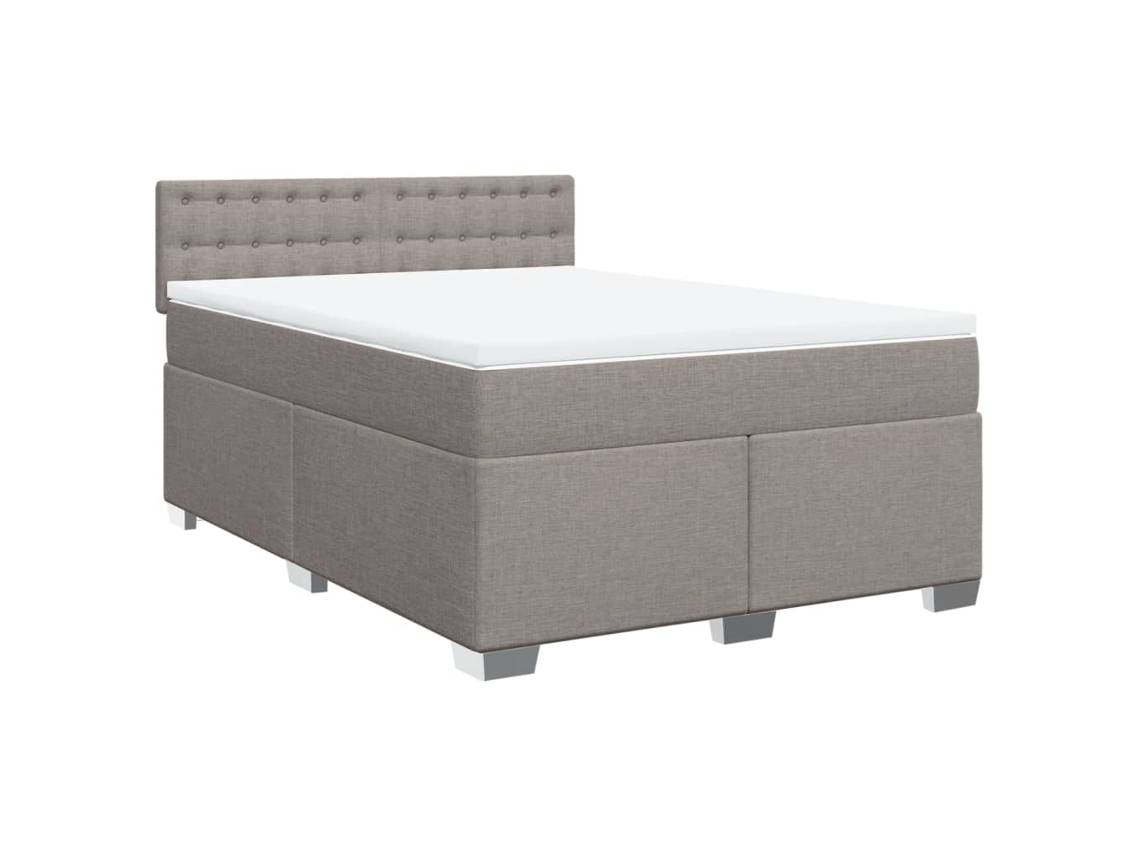 Cama com Molas e Colchão Tecido Castanho Acinzentado MAISON EXCLUSIVE (140x190 cm)