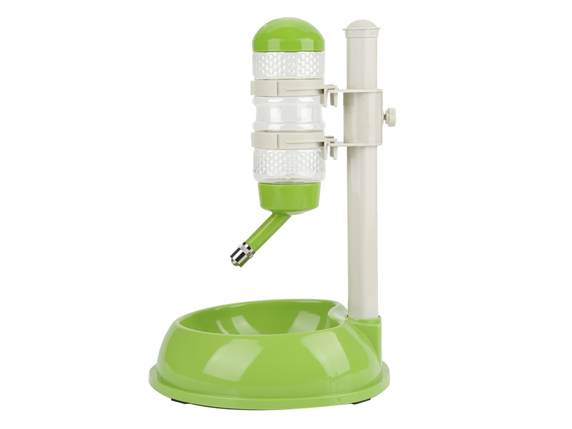 Tigela de Ração Ajustável para Cães e Gatos, com Bebedouro e Comedouro, na Cor Verde AQUAFORGE