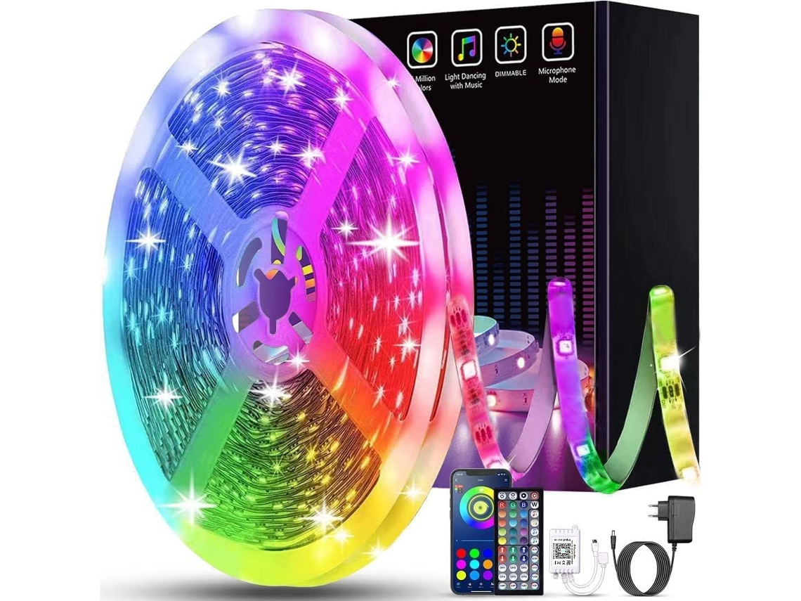 Lurelia Fita Led Rgb 20 M, Bluetooth, App, Comando Remoto, Sincronização Musical
