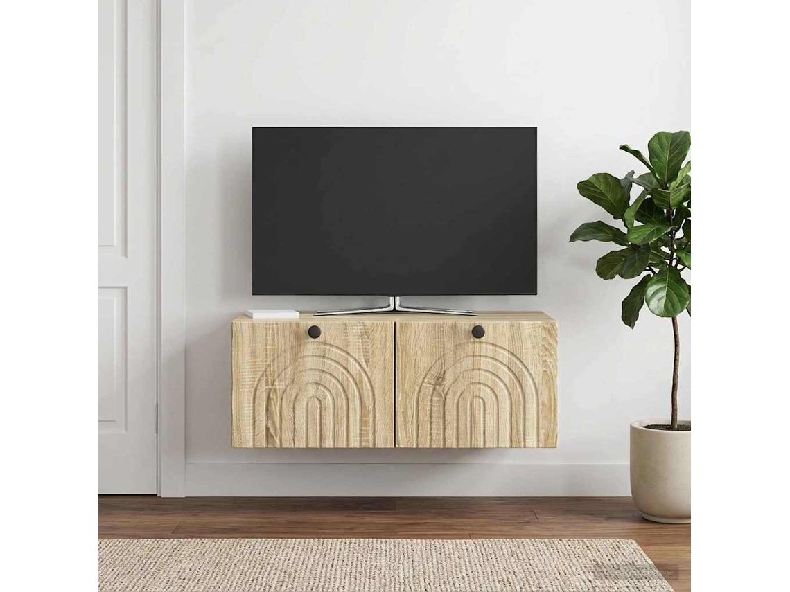 Vidaxl Gabinete De Tv De Parede Carvalho Sonoma 78,5 X 41 X 30 Cm