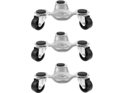 Conjunto De 3 Peças Carrinhos Triangulares Movimentação Móveis, Em Aço Carbono Reforçado, Com 3 Rodízios Giratórios