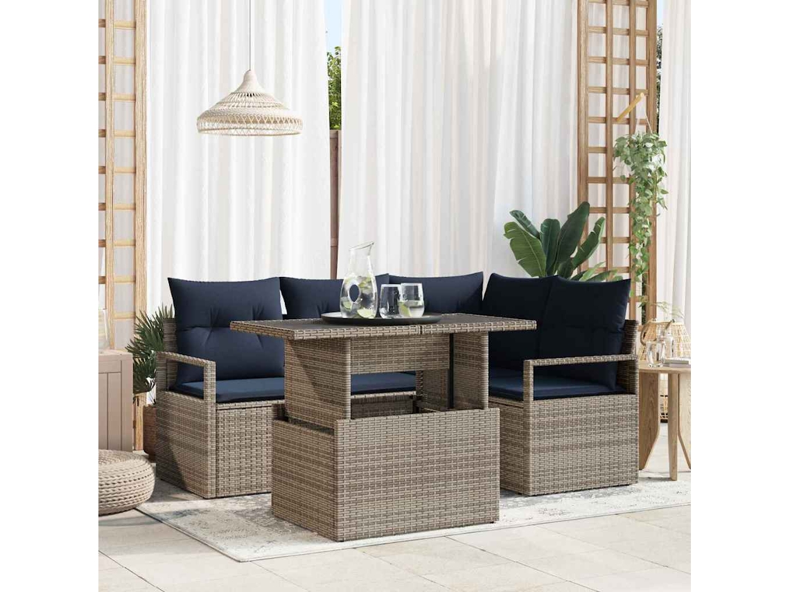Vidaxl Conjunto De Sofá De Jardim 5 Unid. 4-número De Lugares