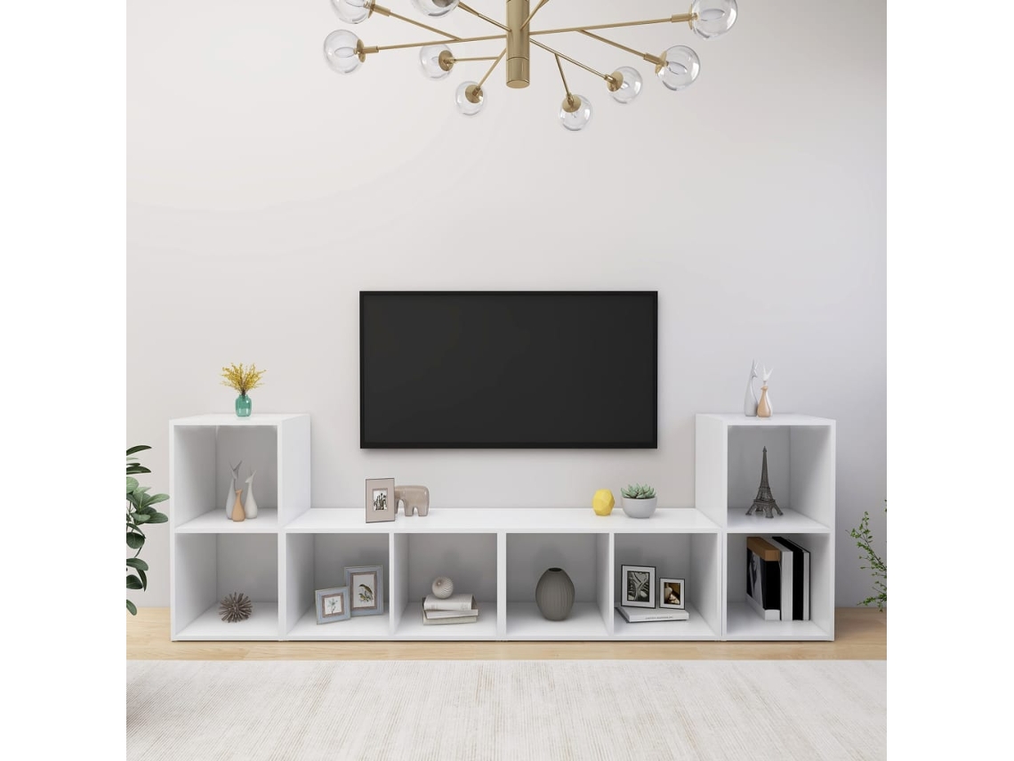 Vidaxl Móveis De Tv 4 Pcs 72x35x36,5 Cm Derivados De Madeira Branco
