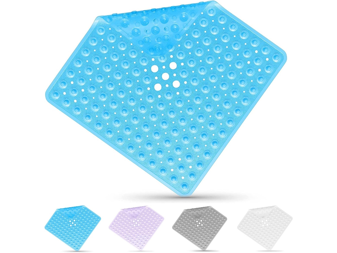 Tapete De Banheira Quadrado Antiderrapante Pvc Com Ventosas 53x53cm