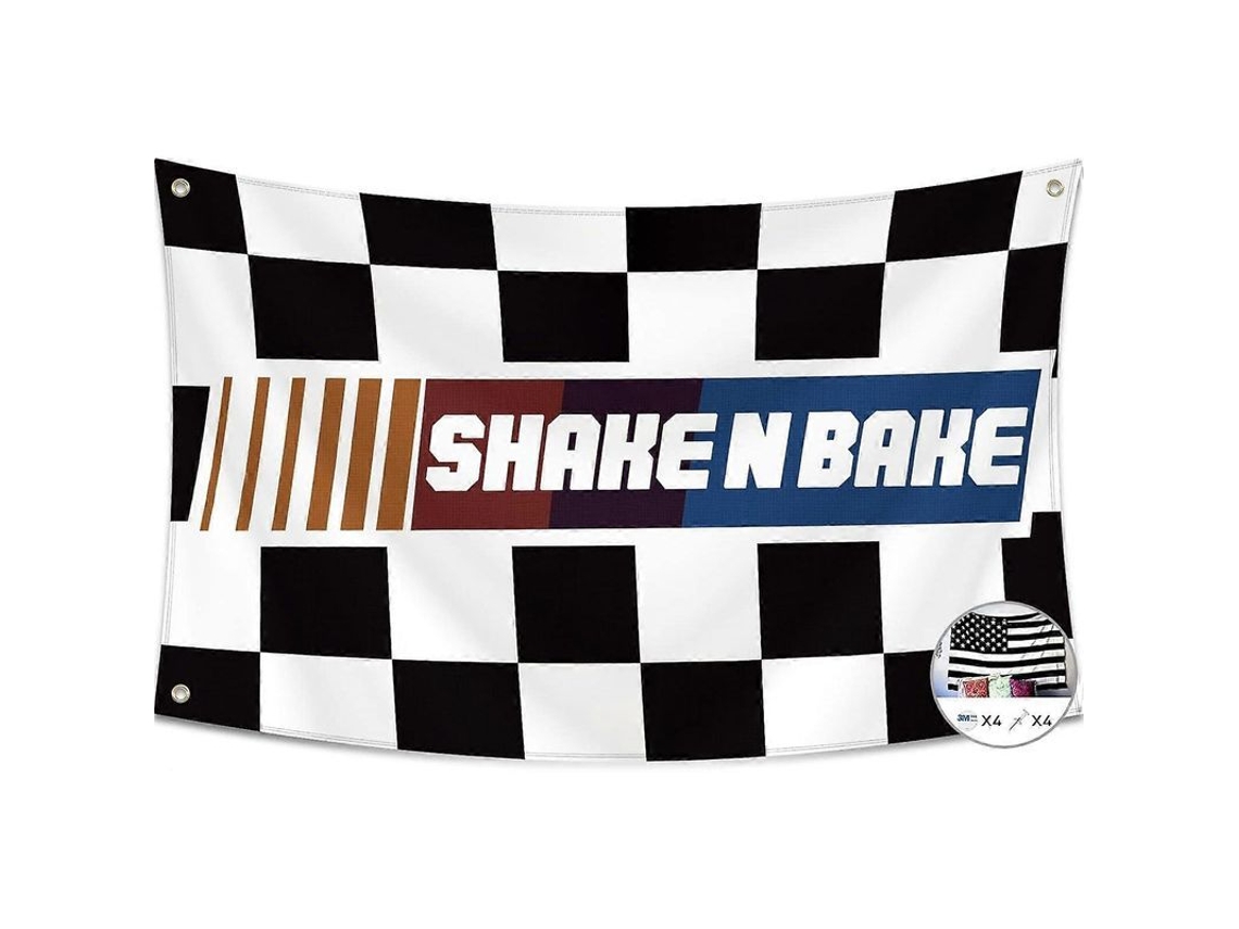 Bandeira Shake N Bake Talladega Nights 90x180cm, bandeira divertida, poliéster | S/BRAND