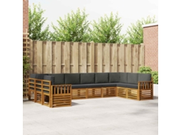Vidaxl Conjunto De Sofá Sectional 10 Pcs Natural E Antracite