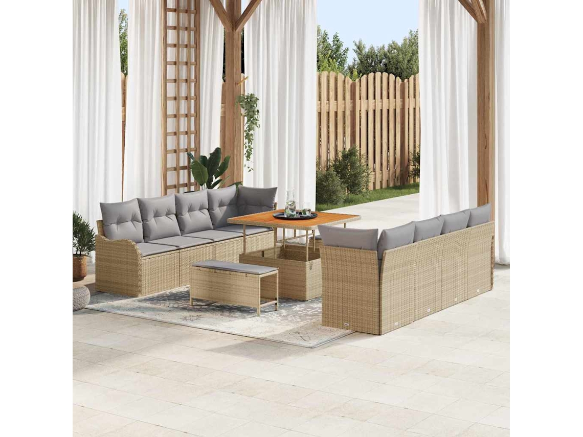 Vidaxl Conjunto De Sofá De Jardim 11 Unid. 10-número De Lugares