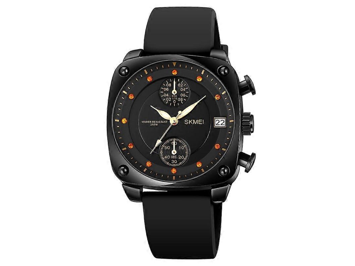 Relógio Skmei 1903 de quartzo à prova d'água com fivela de aço inoxidável e pulseira de silicone Hengrongshen