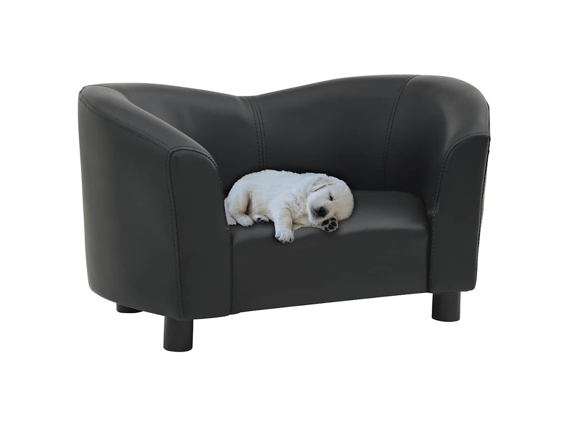 Vidaxl Sofá 67x41x39 Cm Couro Artificial Preto