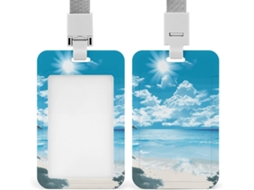 Porta Crachá Com Estampa Tropical E Cordão, Capa Plástica Impermeável, Porta Cartões De Visita, Estojo Escritório