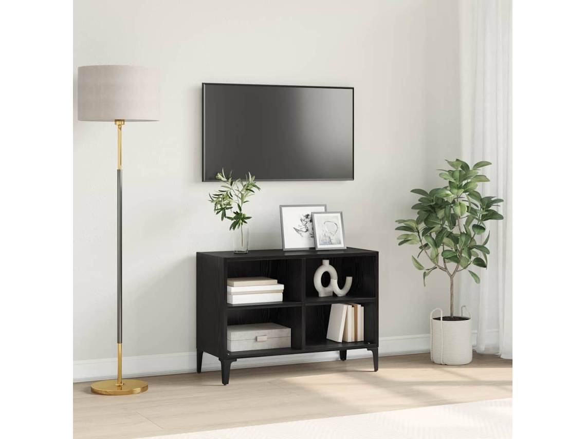 Vidaxl Conjunto De Móvel De Tv Preto Madeira Engenheirada