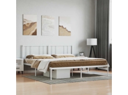 Vidaxl Estrutura De Cama Com Cabeceira 180x200 Cm Metal Branco