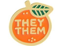 Jewelry Acessório, Broche Com Pronome, Eles Elas, Ela Dela, Apresentação Criativa De Laranja, Arte Com Frutas Para