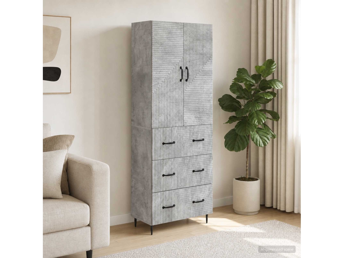 Vidaxl Conjunto De Gabinete 2 Unid. 66 X 34,5 X 90 Cm Cinzento Cimento