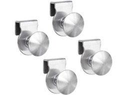 Conjunto de 4 Puxadores para Portas Vidro, em Aço Inoxidável, Sem Necessidade de Furação, Compatíveis com Portas de 5 a 8 Mm BRILVIBERA