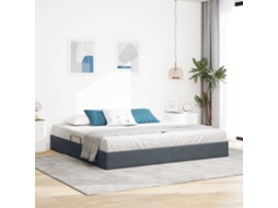 Vidaxl Estrutura De Cama Ottoman Cinzento-escuro 200 X 200 Cm Veludo