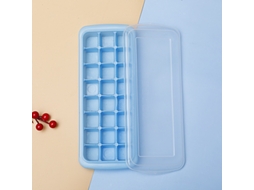 Forma De Gelo Em Silicone Macio Com Tampa, Flexível E Empilhável, Para Cubos De Gelo De 2,5 Cm (24 Cubos). Azul Hexinyigjly