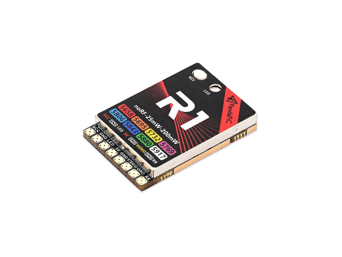 Transmissor de Vídeo Fpv Pandarc R1 5.8ghz 8ch, 25 200mw Ajustável, Controlo Osd, Deteção de Potência, 6 36v, Mmcx, para Drones de Corrida Fpv. MDUG