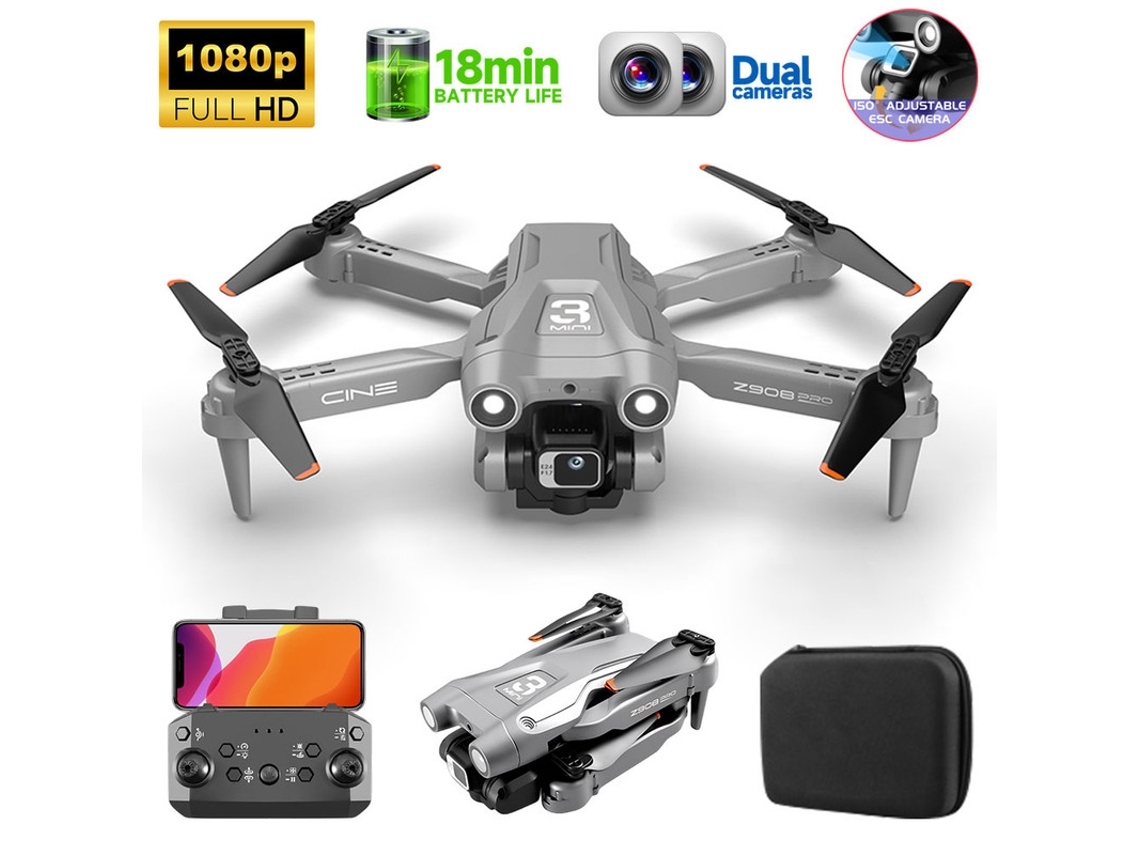 Z908pro Mini Drone Bestvite1080p Duração Da Bateria18 Min Cinza