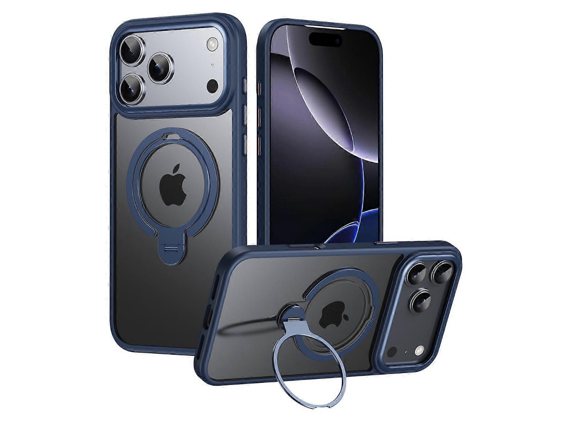 Capa Para Celular Compatível Com Iphone 17 Pro, Compatível Com Suporte Magsafe, Parte Traseira Fosca - Lingling Azul