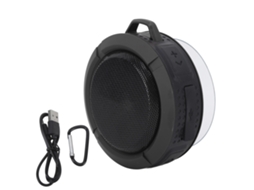 Coluna De Som Bluetooth Com Ventosa Ip65 À Prova D'água Portátil 3.7v 500mah Para Banheiro E Exterior Preto