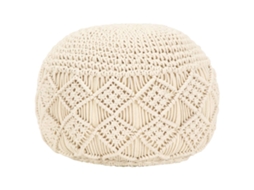 Vidaxl Pufe Artesanal Macramé 45x30 Cm Algodão