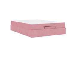 Conjunto 2 Cama Moderna Vidaxl Rosa Veludo (140 X 200 Cm)