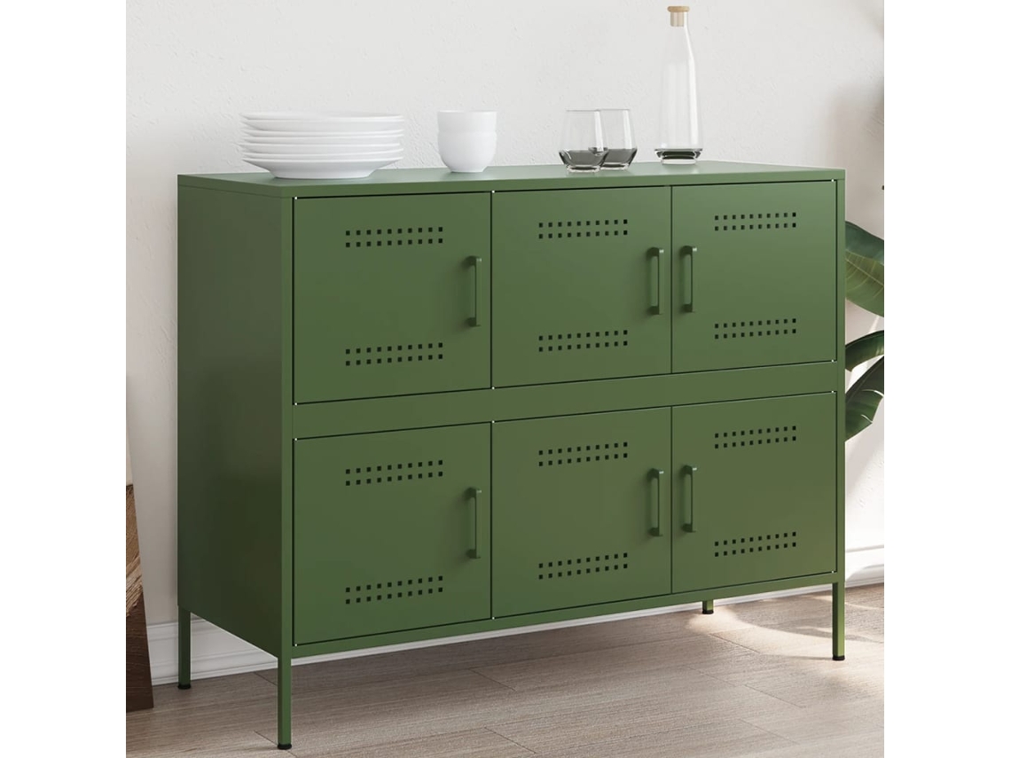 Aparador 100,5x39x79 cm Acero Verde Oliva