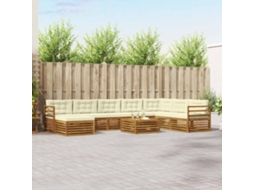 Vidaxl Conjunto De Sofás Para Exterior 9 Pcs Natural E Creme