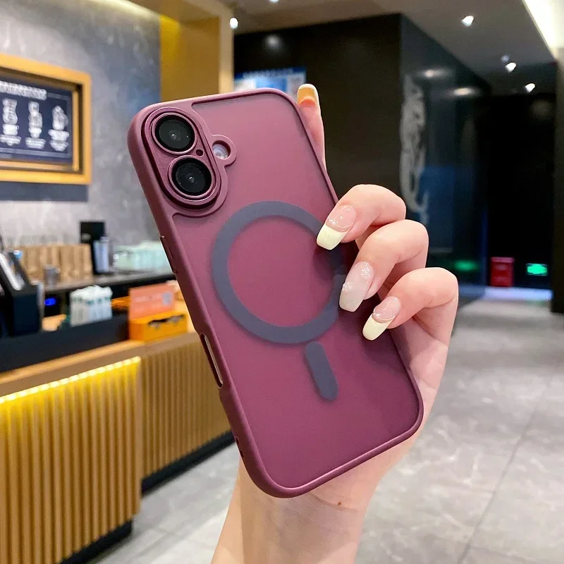 Capa Fosca Para Iphone 15 (bordô), Resistente A Impactos, Com Estrutura Protetora Reforçada.