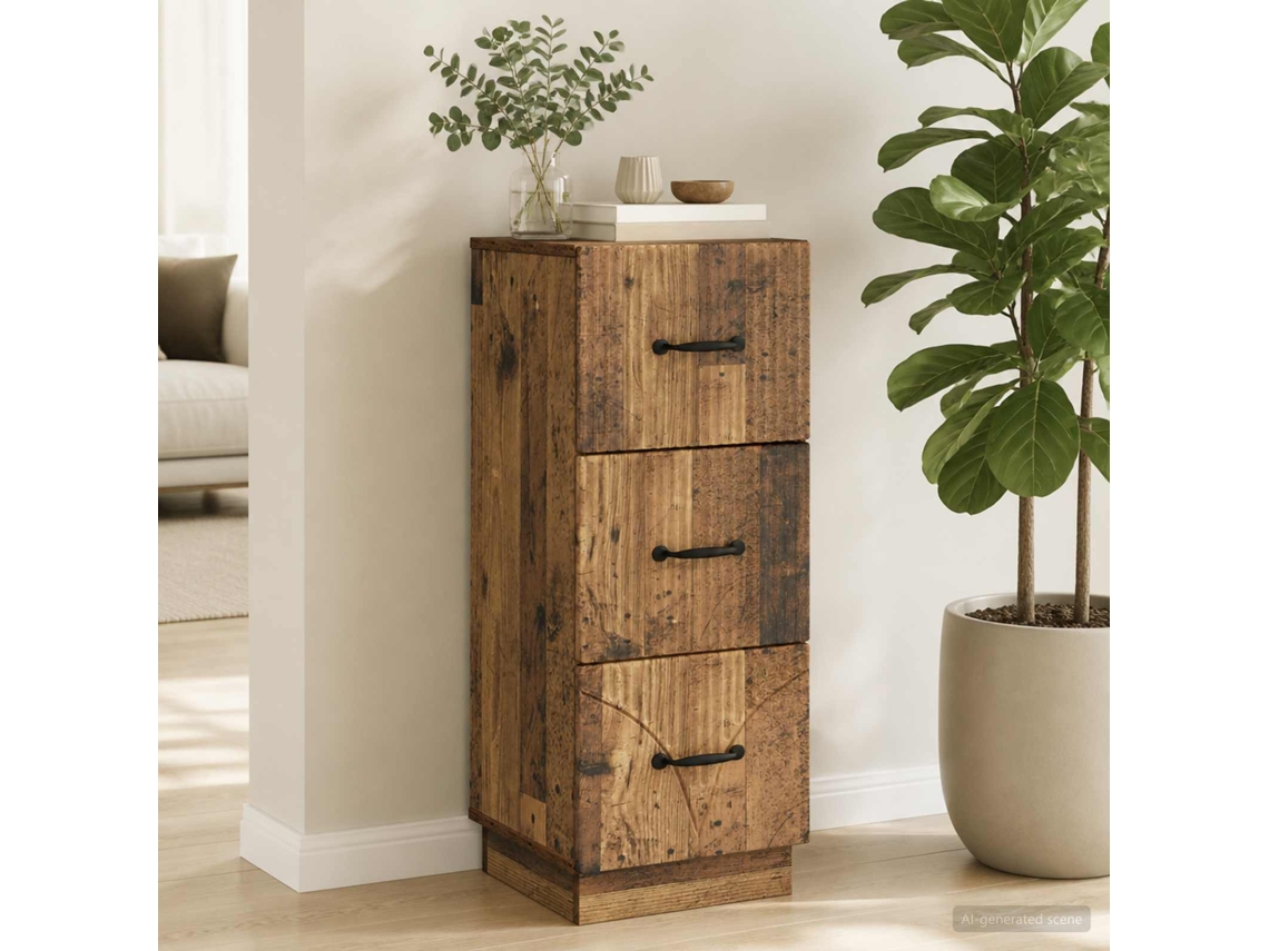 Vidaxl Gabinete De Gavetas 33 X 34,5 X 87 Cm Derivados De Madeira