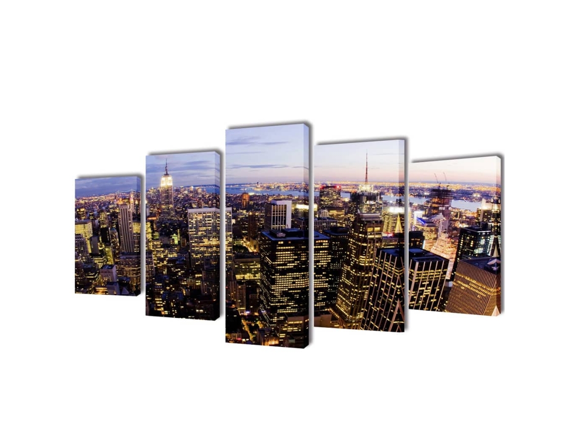 Políptico Com Impressão Vista Horizonte De Nova Iorque 200 X 100 Cm