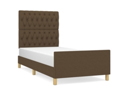 Bed Frame With Headboard, Bed Frames With Headboards Vidaxl Marrom Tecido (100 X 200 Cm)