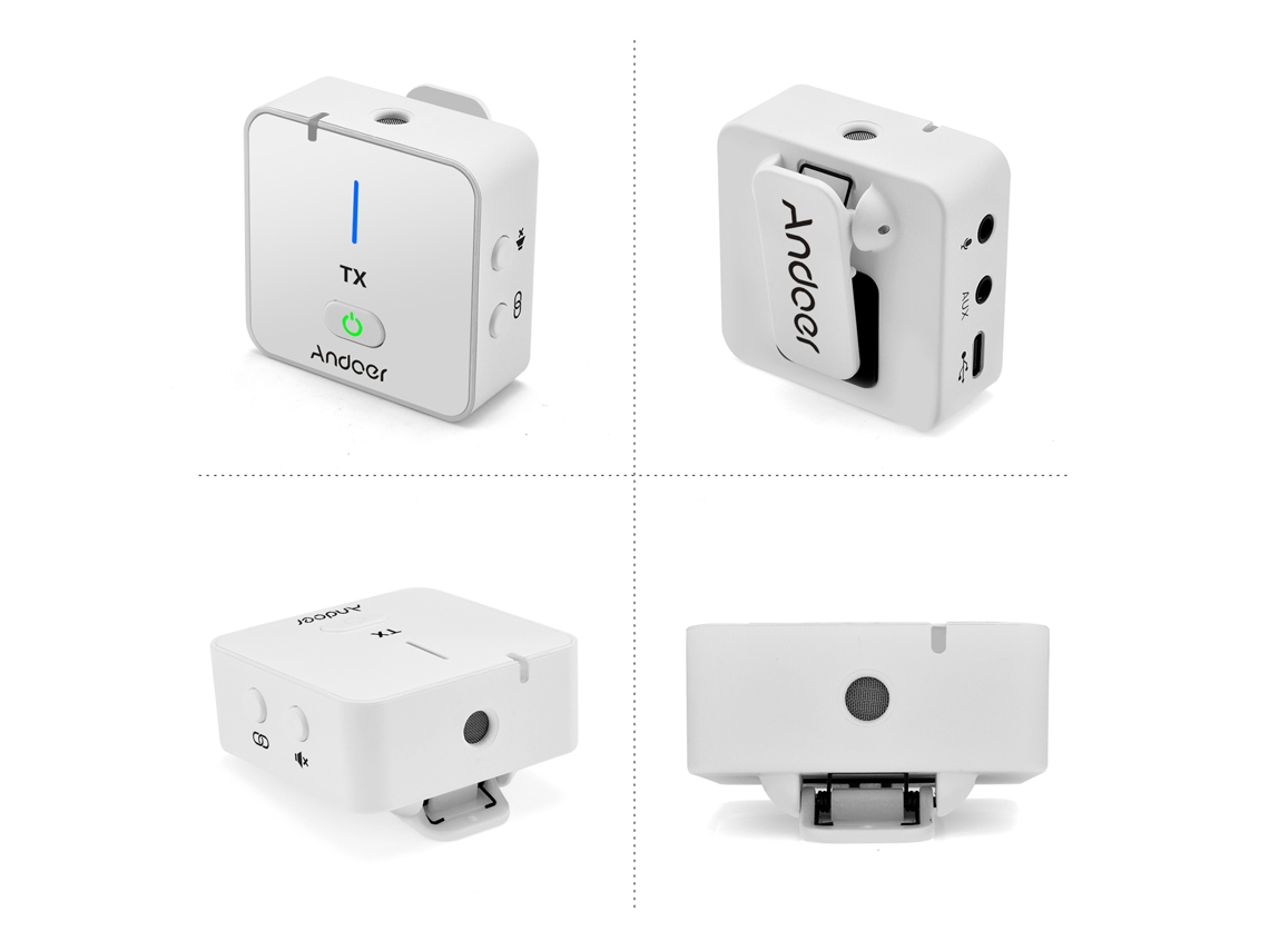 2026 micrófono Inalámbrico Andoer 2.4g Compacto para Entrevistas Vlogging Streaming Smartphone