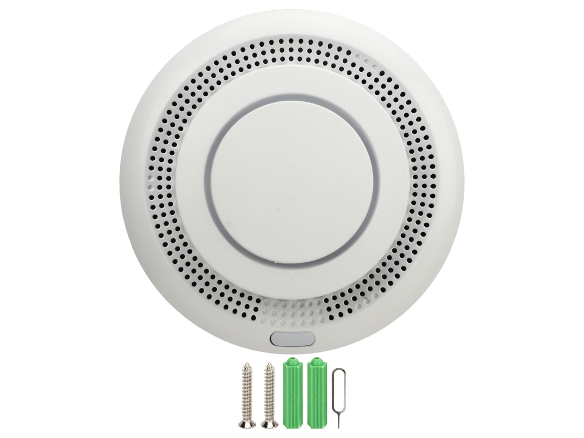 Alarme De Fumaça Inteligente Zigbee Com Botão De Teste E Lembrete De Bateria Fraca