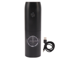 Moedor elétrico de pimenta e sal recarregável USB com luz LED ajuste de grossura automático S/MARCA