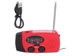 Aetheria rádio Qqt088 de Emergência Multifuncional Solar com Manivela e Lanterna Fm/am Abs