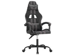 Cadeira de gaming VIDAXL Cinzeto Couro Artificial
