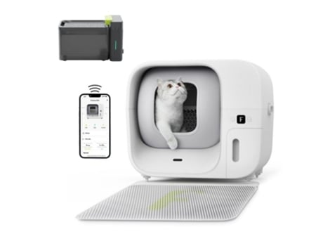 Caixa de Areia para Gatos com Embalagem Automática e Selagem FURBULOUS Operação Silenciosa Smart App +FURBULOUS Cube Automatic Pet Water Dispenser