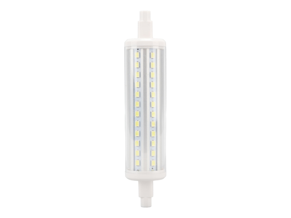 Lâmpada Led R7s 10w 6000k 118mm 72 Leds Pc Projetor Dobra Ponta 220v