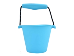 Balde Dobrável Multifuncional Para Areia E Água, Em Silicone, Azul, Ideal Crianças. -aquaforge