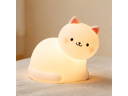 Abajur Em Formato De Gato, 7 Cores Ajustáveis, Silicone Recarregável,