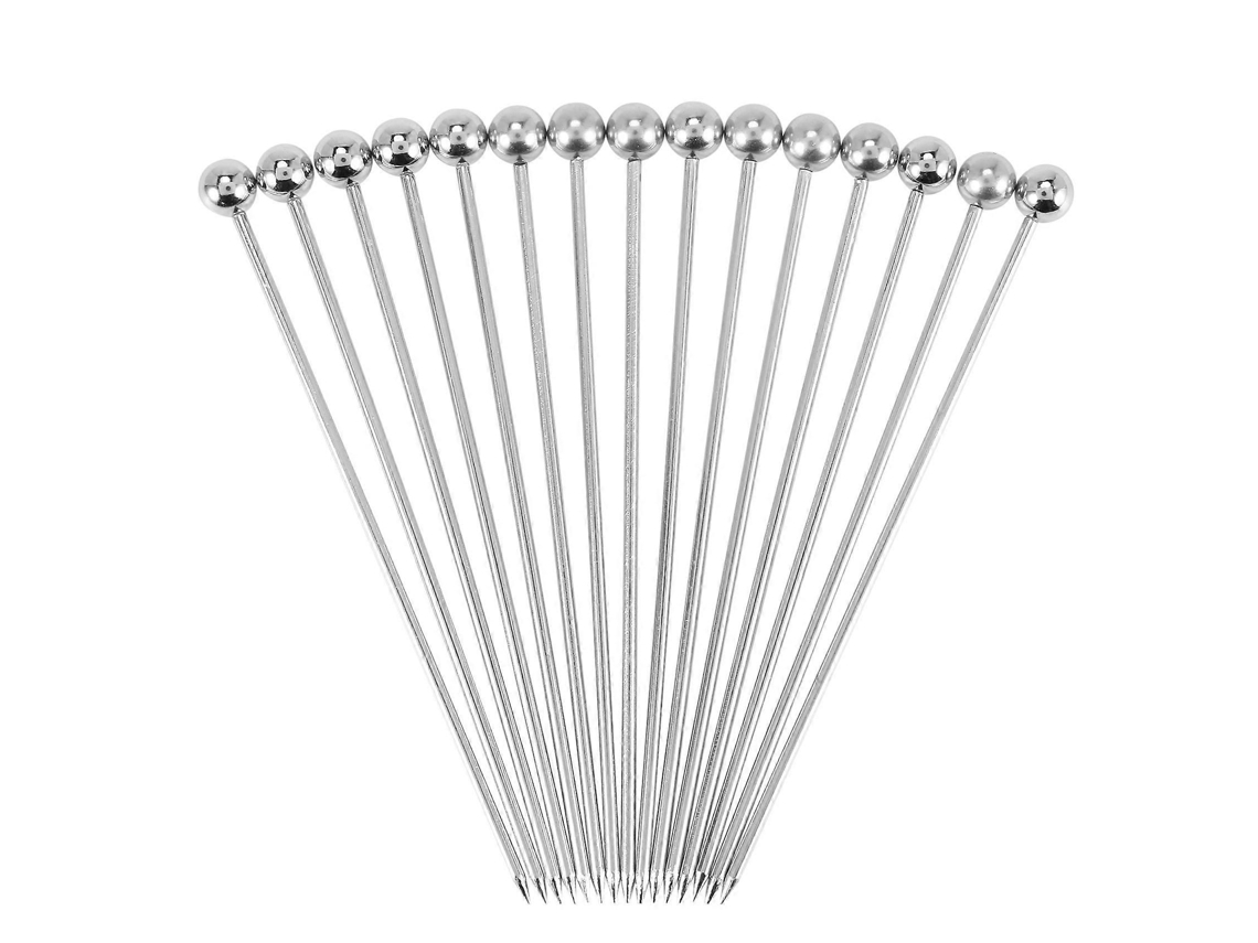 15 Palitos De Coquetel De Aço Inoxidável Reutilizáveis, 4 Polegadas, Para Azeitonas E Aperitivos
