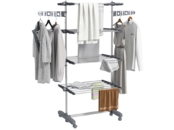 Wäschenständer Wäschetrockner 5 Ebenen. Foldable. One - Klick - System. 142 Cm X 55 Cm X1 72 Cm. Gray + Silver