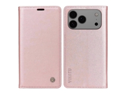Capa Para Celular Yikatu Com Fecho Magnético, Em Couro Pu, Rosa, Compatível Com Iphone 17 Pro Max.