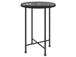 Conjunto 1 Mesa De Jantar Vidaxl Preto Aço
