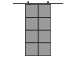 Sliding Door, Sliding Doors Vidaxl Preto Vidro (102.5 X 205 Cm (200 Cm Sliding Rail))