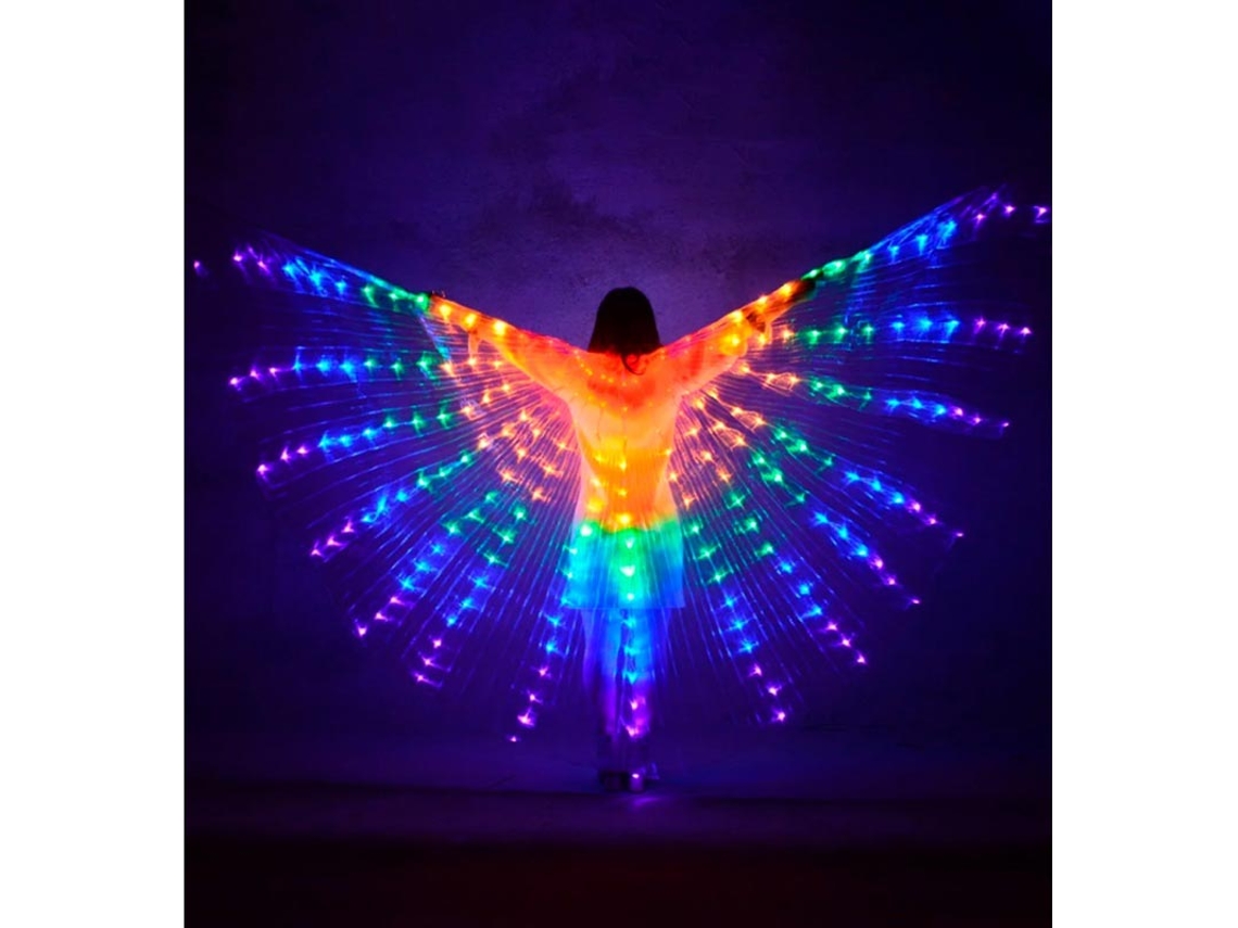 Asas de dança do ventre com luz multicolorida 1,4 m
